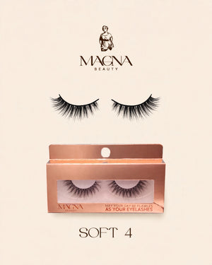 Magna Beauty Soft 4 mink false lashes with rose-gold box