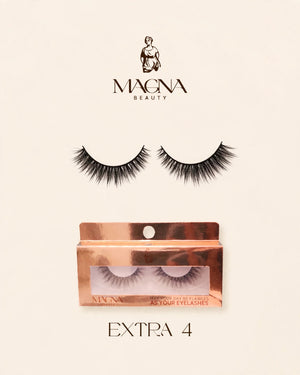 Magna Beauty Extra 4 mink false lashes with rose-gold box