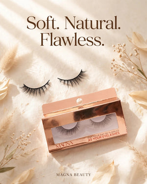 Magna Beauty Soft 1 lashes and box: Soft. Natural. Flawless.