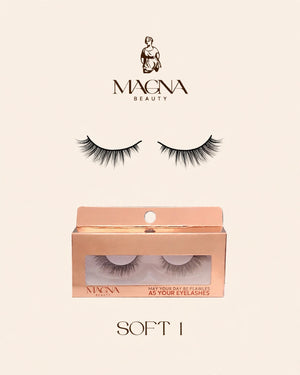 Magna Beauty Soft 1 mink false lashes with rose-gold box