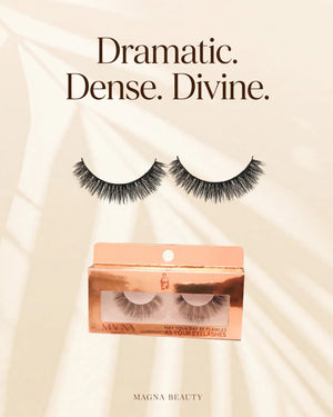 Magna Beauty Extra 3 lashes and box: Dramatic. Dense. Divine.