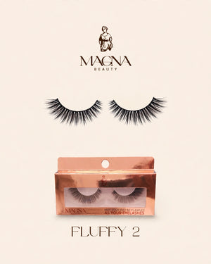 Magna Beauty Fluffy 2 mink false lashes with rose-gold box