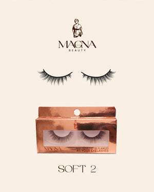 Magna Beauty Soft 2 mink false lashes with rose-gold box