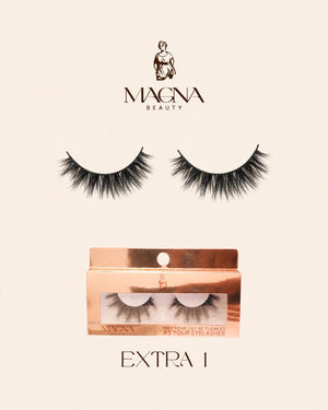 Magna Beauty Extra 1 mink false lashes with rose-gold box