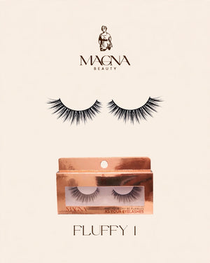 Magna Beauty Fluffy 1 mink false lashes with rose-gold box