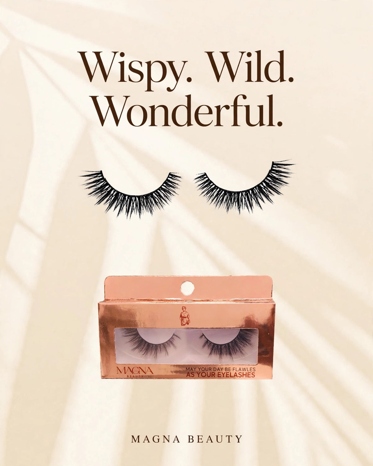 Magna Beauty Fluffy 3 lashes and box: Wispy. Wild. Wonderful.