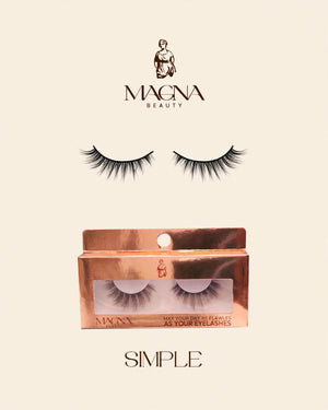 Magna Beauty Simple mink false lashes with rose-gold box